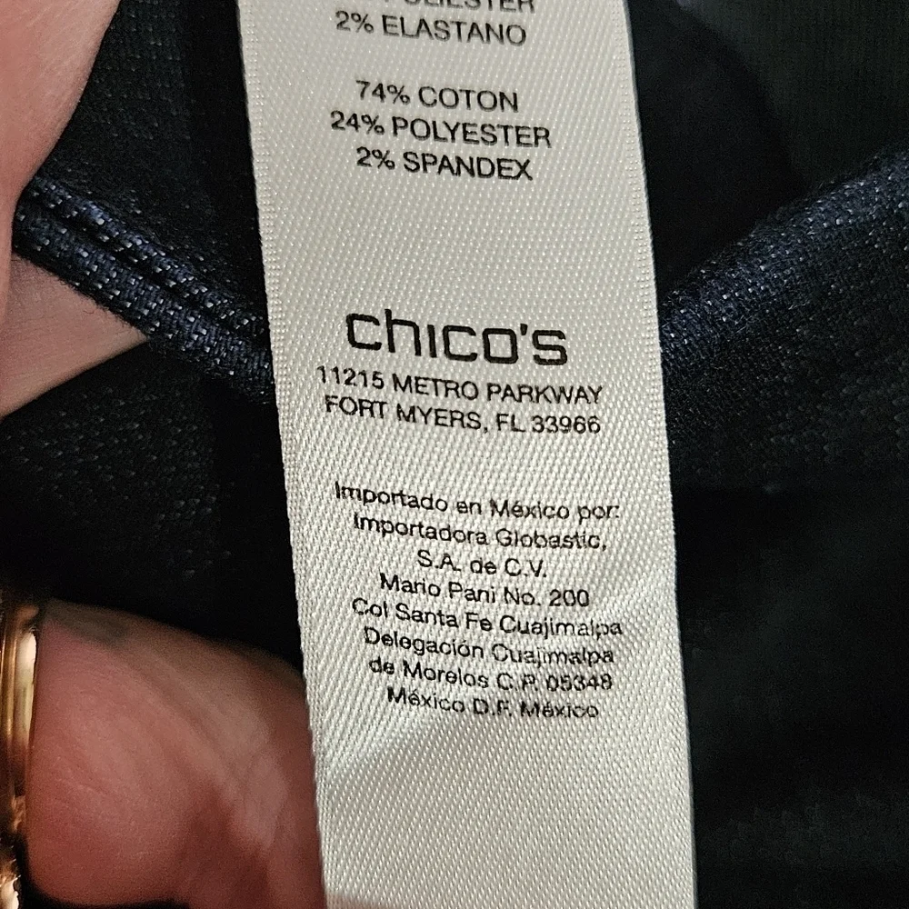 Chico's pull on skinny jeans size 1 per tags size 8